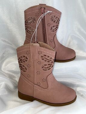 Girls Pink Western Pull-On Boots size 7